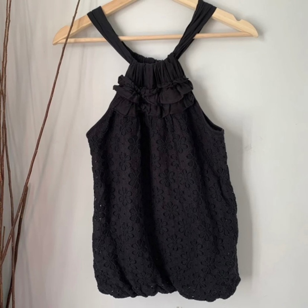 Ella Moss Top Tank Floral Black Sleeveless Women’s Size Small
